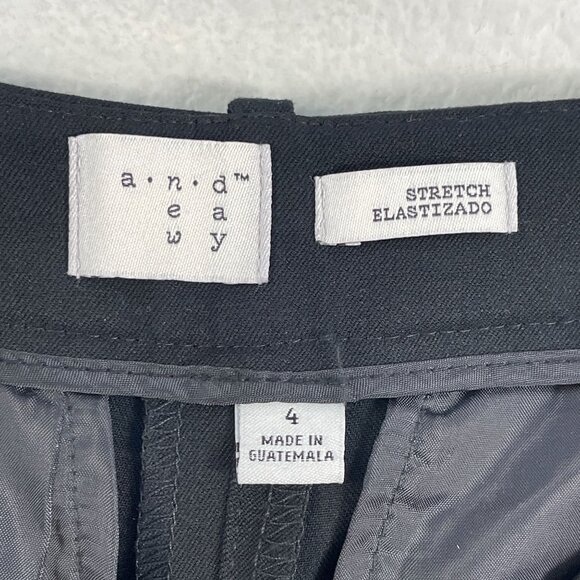 NEW A.N.A Womens 4R Black Wide Leg High Rise Pants Work Career Trousers - Picture 3 of 9